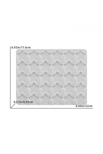 Choice 01 molds DIY Letter and Star Pendant Resin Mold for Keychains, Charms,...