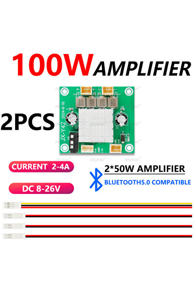 Choice 2PCS 2PCS 2x50W Bluetooth 5.0 Amplifier Kit with Black Case & Remote, ...