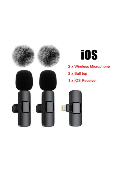 Choice ميكروفون لاسلكي صغير IOS-K1A-2mic مقاوم للرياح، قابل للاستبدال، مصنوع ...