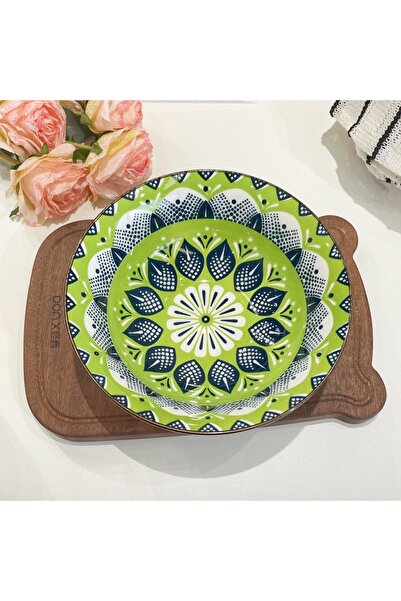 Choice طقم أوعية شوربة سيراميك بوهيمية خضراء مكون من ربع قطعة، مقاس 8 بوصات، ...