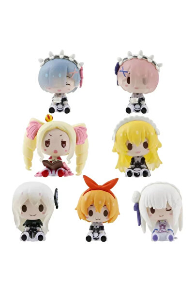 Choice1 مجموعة من 7 قطع - مجسم ريم اللطيف من سلسلة ري: زيرو، تمثال إميليا رام...