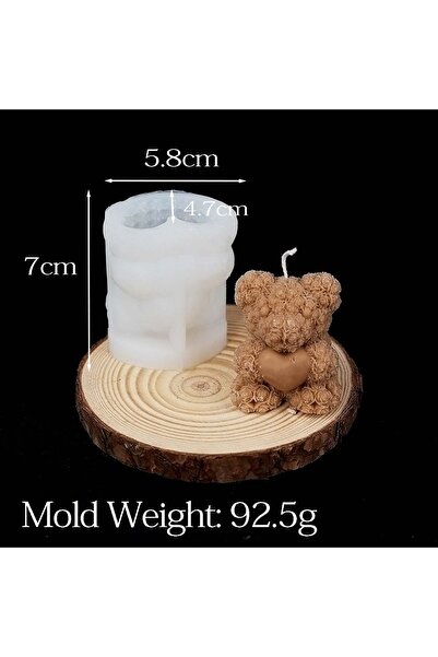 Choice قالب سيليكون ثلاثي الأبعاد على شكل دب يعانق الحب لصنع الشموع، لوازم صن...