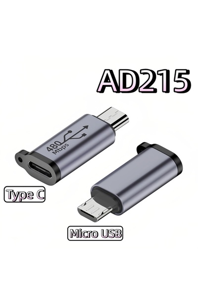 Choice1 AD215 Aluminum Micro USB To Type C Adapter Mini USB C 480Mbps Fast Da...