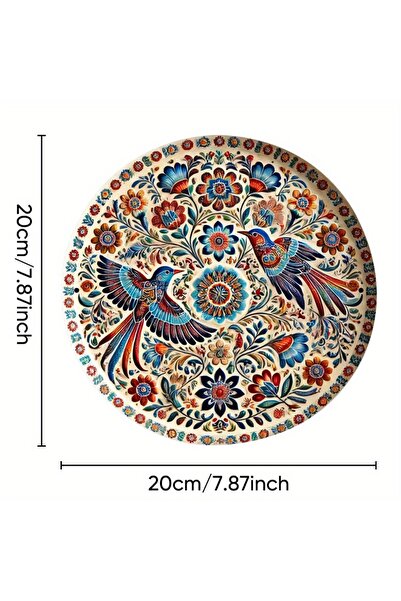 Choice لوحة جدارية معدنية دائرية مزخرفة بالزهور مقاس 20×20 سم (TYA14254) | لو...