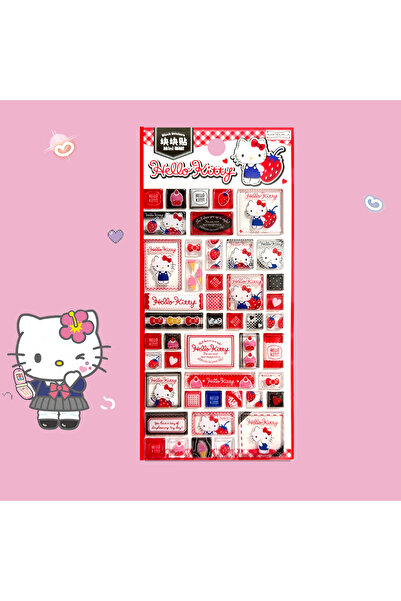 choice2 Black Strawberry--C New Kawaii Hello Kitty 3D Crystal Stickers DIY Ha...
