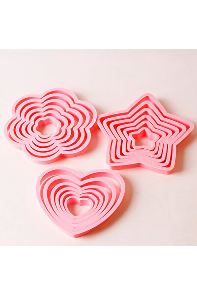 choice2 3 sets 1set/3sets Pink Heart Star Flower Cookie Biscuit Cutter Stenci...