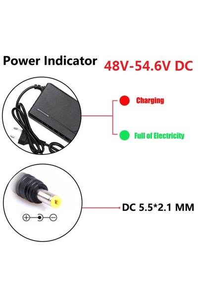Choice12 شاحن 2 أمبير 48 فولت 56.4 فولت تيار مستمر، متوافق مع بطاريات 12 فولت...