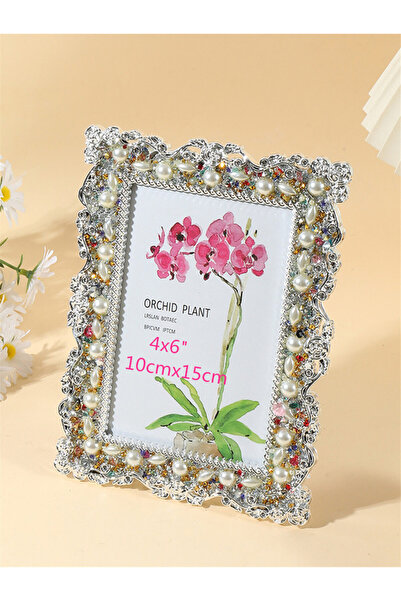 Choice إطار صور كلاسيكي أوروبي وأمريكي مرصع بالألماس واللؤلؤ، مقاس 6 بوصات (1...