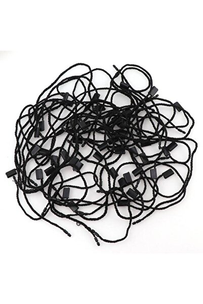 choice2 Black 100Pcs Square Clothes Coarse Cotton Tag Rope Cords Polyester Ha...