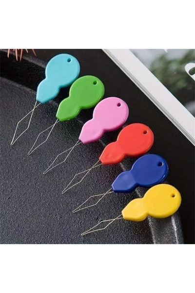 Choice 6pcs Mixed color Home-use pumpkin-shaped threading tool, needle guide,...