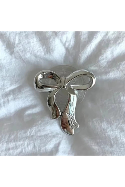 Choice حامل هاتف شفاف على شكل حلقة إصبع بتصميم فيونكة فضية لطيفة من DUTRIEUX ...