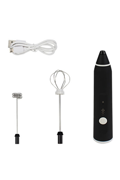 Choice Black Electric egg beater, milk frother, rechargeable dual stick 3-spe...