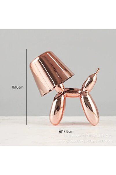 Choice1 with battery Dog rose gold Balloon Dog LED Table Lamp 3 Color Infinit...