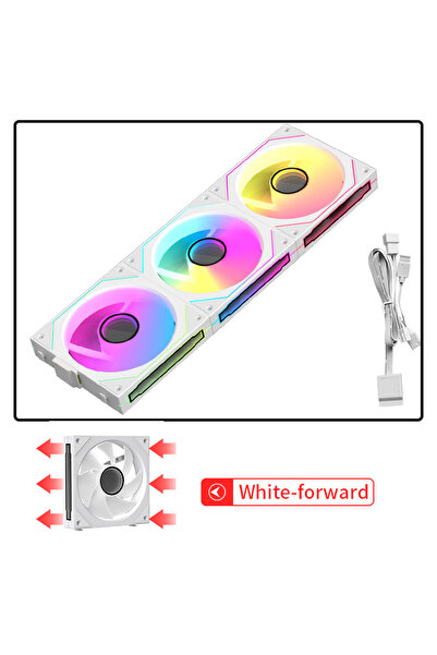 Choice1 مروحة تبريد كمبيوتر لاسلكية Coolcirc 3 في 1، لون أبيض، A-RGB، 12 فولت...