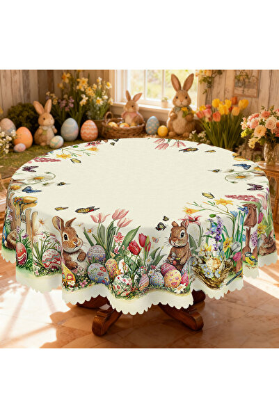 Choice1 Rectangle (140X180)Cm Easter008 1 Piece of Easter Round Tablecloth, A...