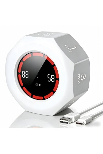 choice2 مؤقت بومودورو صغير من A-White بتقنية Gravity Flip، مؤقت مطبخ رقمي، عد...