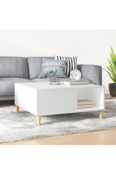 Concept Τραπεζάκι σαλονιού, λευκό, 80x80x36,5 εκ., επεξεργασμένο ξύλο