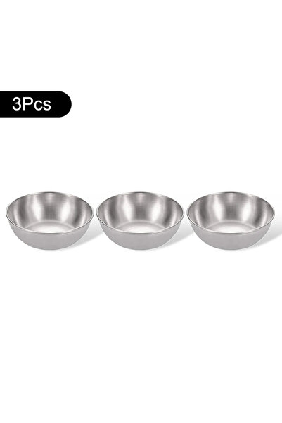 Choice 3Pcs Silver 3/6Pcs Stainless Steel Sauce Dish Appetizer Serving Tray S...