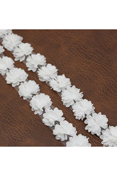 Choice 56pcs WHITE (56pcs/roll)30mm Chiffon Lace Fabric Ribbon Decoration Flo...