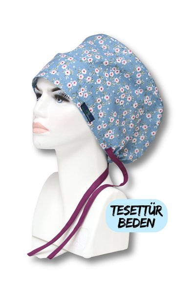 doktorbonem Tesettür Beden 3'lü Mavi Bone İndigo Çıtır Mavi Çiçek Bahçesi Mavi Nazlı Çiçekler Cerrahi Bone