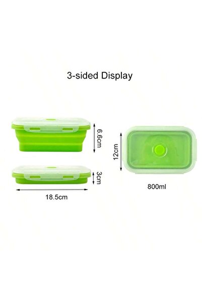 Choice6 1 قطعة 800 مل خضراء، 1 قطعة 350/500/800/1200 مل، طقم علب غداء سيليكون...