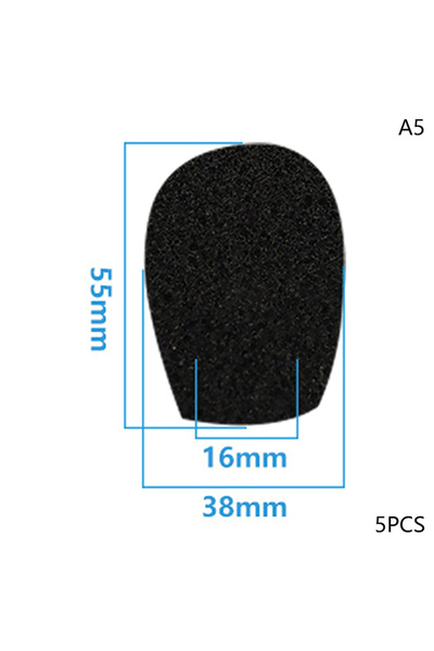 Choice1 KOQZM 55X38CM 5 Pcs Black Foam Earphone Mic Cover Microphone Windscre...