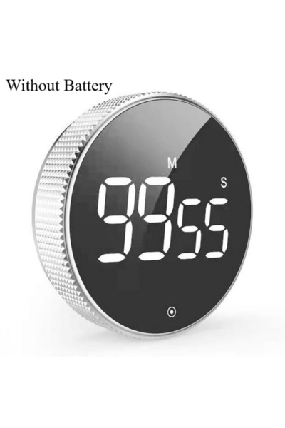 Choice1 مؤقت مطبخ بشاشة LCD رقمية صغيرة جدًا فضية اللون، مزود بمنبه عد تنازلي...