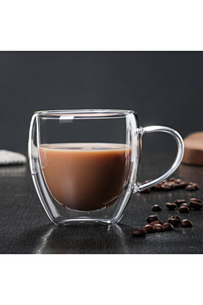 choice2 كوب زجاجي مزدوج الجدار سعة ٢٥٠ مل مصنوع من زجاج البوروسيليكات عالي ال...