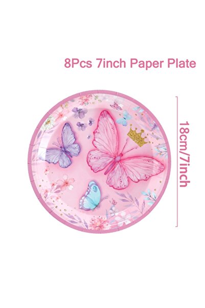 Choice style 1 Pink Butterfly Disposable Tableware Napkin Butterfly Birthday ...