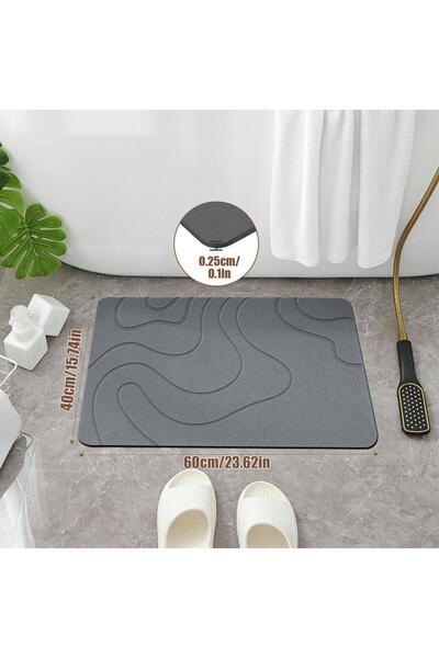 choice2 Dark Gray 1PC Super Absorbent Non-slip Bathroom Mat Diatomaceous Eart...
