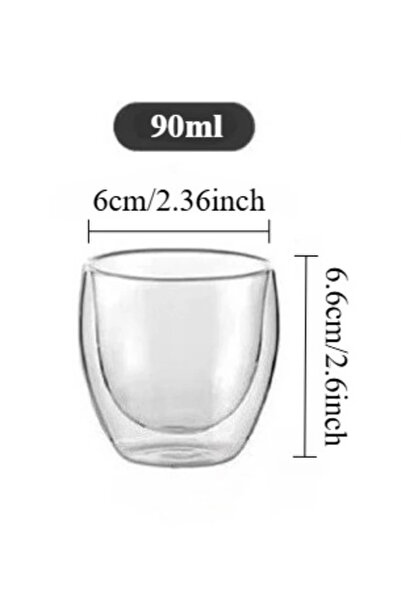 Choice 90ml-500ml One 90ml cup Double Wall Insulated Glass Cup Clear Espresso...
