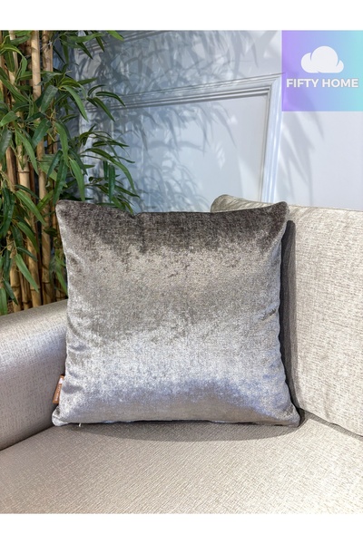 Fifty Home Square Decorative Throw Pillow Cover 43X43 cm Solid Color Modern I...