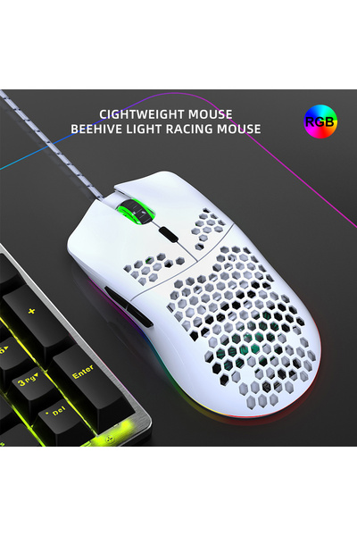 Choice1 White 6 Butt RGB PC Gaming Mouse USB Wired - Black/White High Sensiti...