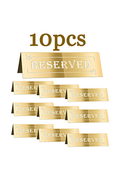 Choice gold 10PC 2/4/10PCS Golden Acrylic Reserved Table Signs Card Banquette...