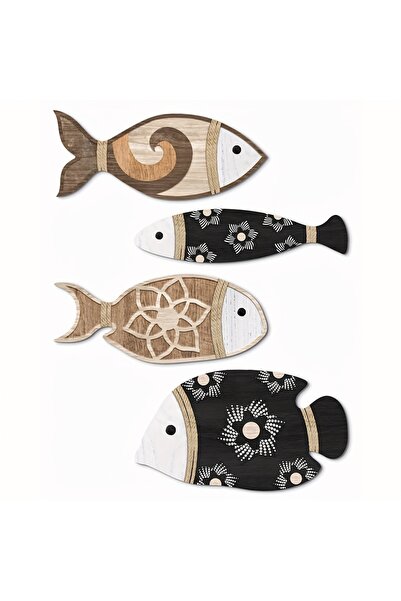Choice لوحة خشبية على شكل سمكة مستوحاة من الطراز الريفي الساحلي - ديكور جداري...