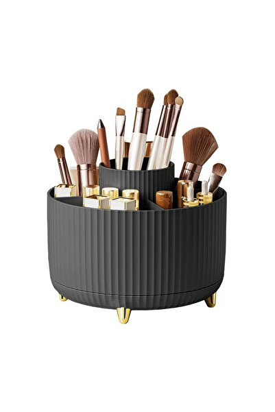 choice2 Black 1Pcs 360° Rotating Makeup Brush Holder Storage Box, 5 Slot Make...
