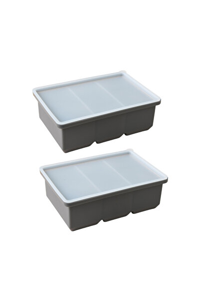 Choice1 صواني تجميد سيليكون رمادية اللون، قطعتان، مع غطاء، حاوية تجميد طعام، ...