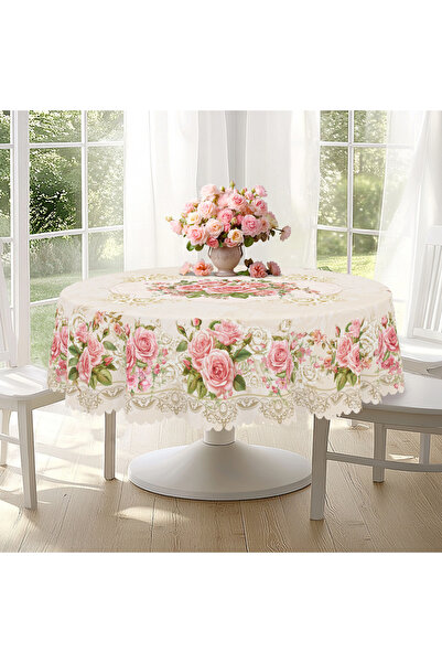 Choice1 140x180cm H063 1 Piece of Floral Round Tablecloth, 5 Sizes Available,...