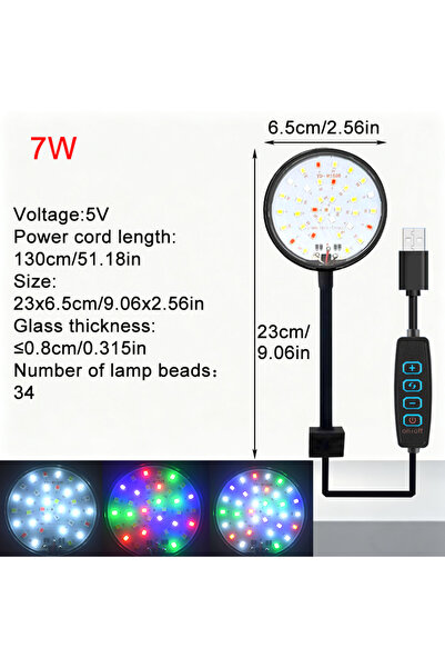 Choice 7W USB Aquarium LED Lamp Fish Tank Light Decor Aquatic Plant Multiple ...