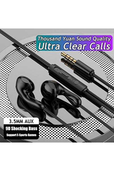 Choice4 سماعة أذن بأسلاك سوداء من النوع C مقاس 3.5 ملم متوافقة مع سماعات الرأ...