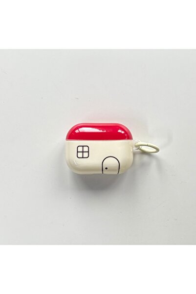 Choice6 واقي لسماعات AirPods Pro3، بتصميم منزل أحمر صغير بسيط ولطيف، ونقوش بخ...
