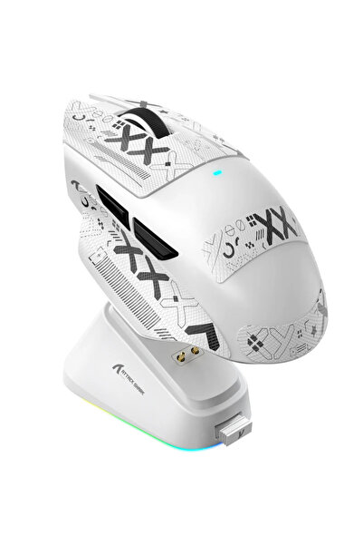 choice2 ماوس لاسلكي أبيض من طراز ATTACK SHARK V6 بدقة 25000 نقطة في البوصة، م...