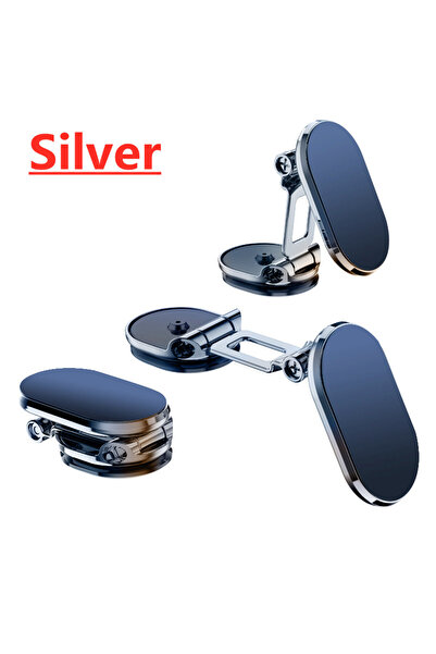 Choice Silvery Car Phone Holder Magnet Magnetic Bracket 360° Rotatable Foldab...