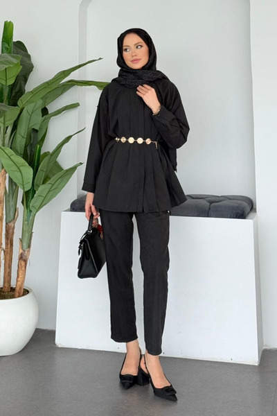 Hazamoda Joy Pleated Suit Black