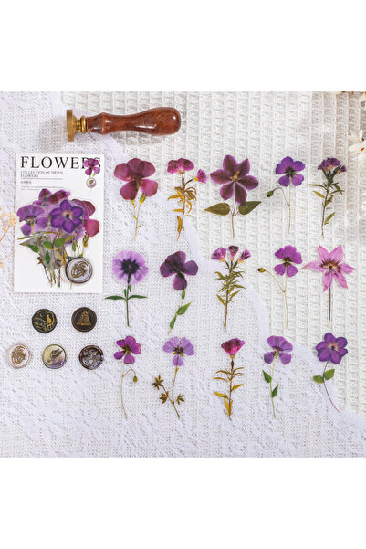 Choice7 1 40 قطعة/عبوة ملصقات عتيقة من أوراق الزهور المجففة، ديكور جمالي وإبد...