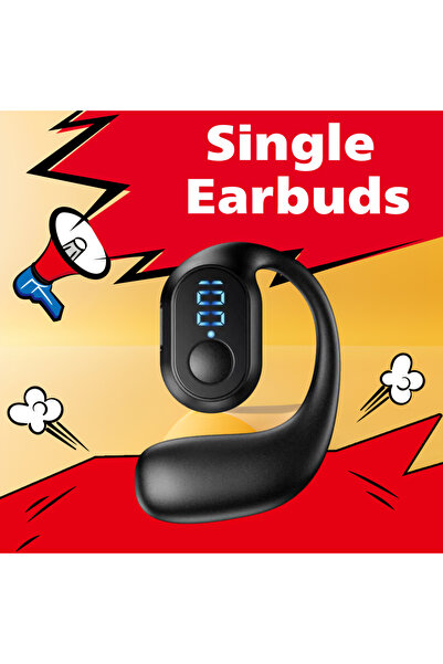 Choice1 سماعات أذن لاسلكية سوداء بخطاف للأذن، بلوتوث 5.3، صغيرة الحجم، مقاومة...