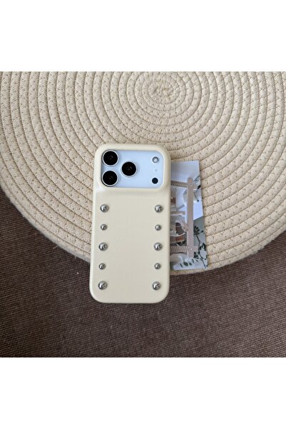 Choice5 iPhone 16 Pro Max Artificial leather Beige Stylish Stereosco Round Be...