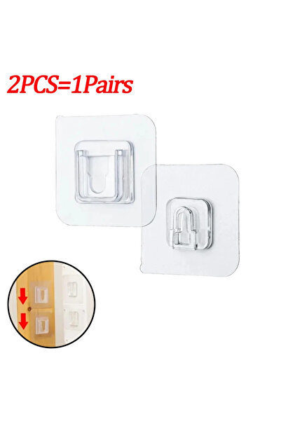 Choice1 زوج واحد من خطافات الحائط اللاصقة ذات الوجهين وخطافات أكواب الشفط الش...