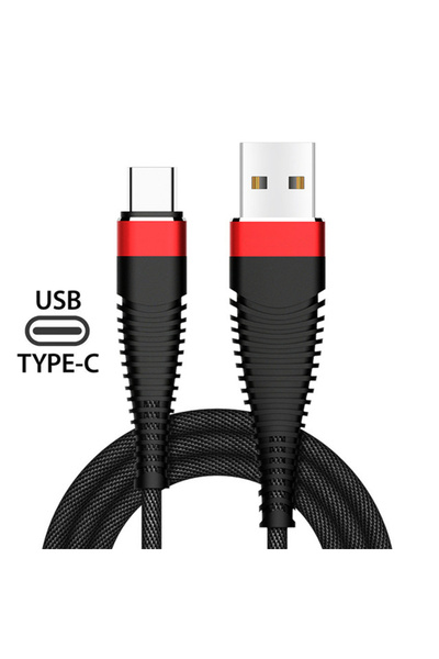 Choice4 كابل شحن سريع USB من النوع C مضفر من القماش الأسود بطول 2 متر لهواتف ...