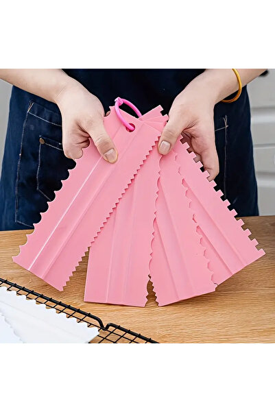 Choice1 Pink 4PCS Cake Scraper Set - Icing Smoother & Cake Decorating Tools f...